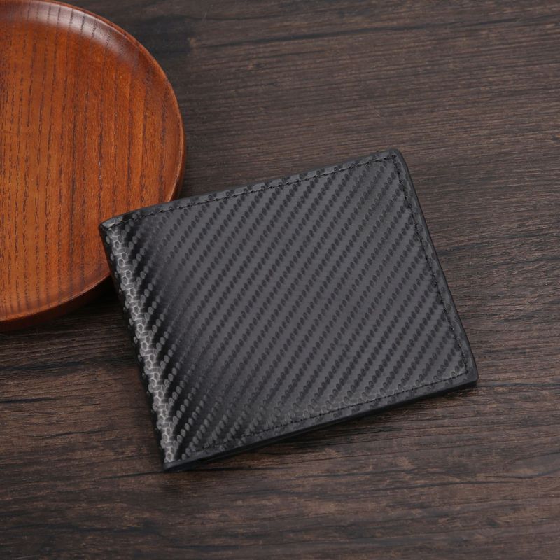 Men's Wallet Card Cases Carbon Fiber Pattern Large Capacity Wallet Multiple Card Slots Simple Style Coin Slot Two Fold Men's Wallet_voghion.com