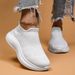 Plus Size Women's Breathable Sock Sneakers Slip-On Lazy Shoes_voghion.com