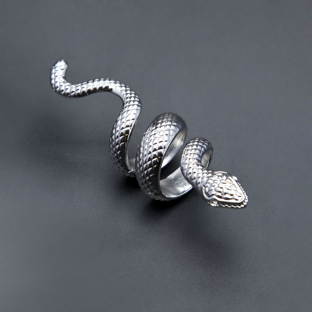 Gioielli da uomo e da donna, anello a forma di serpente, stile punk geometrico, in lega galvanizzata, accessorio unisex, taglie 7-11_voghion.com