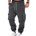 Men's Cargo Pants With Multi-Pockets Drawstring Casual Jogger Pants Loose Fit Comfortable Trousers For Outdoor Work Travel_voghion.com