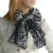 Blando Black & White Distinctive Leopard Animal Print Fashion Soft Silk Scarf/Wrap/Shawl(Small)_voghion.com