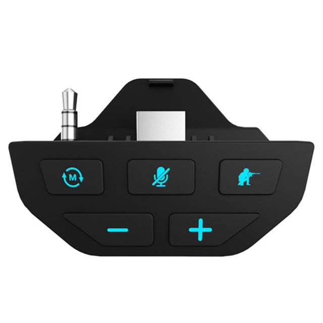 Black Stereo Headset Adapter Headset Audio Headphone Converter Earphone Mic for Microsoft  Xbox One Wireless Game Controller_voghion.com