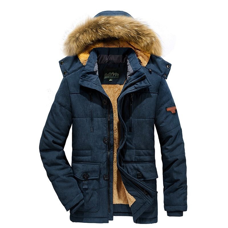 Herrenbekleidung plus dicke Kaschmirjacke, neue mittellange, wattierte Herrenjacke in Übergröße mit Kapuze_voghion.com