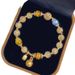 Bracciale in quarzo rutilato giallo titanio con bestia divoratrice d'oro, pietra di luna dorata naturale, regalo per la fidanzata_voghion.com