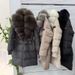 Luxury Long Puffer Coat With Fox Fur Collar – Elegant Belted Winter Jacket, Warm Duck Down, Slim Fit, Timeless Style For Women_voghion.com