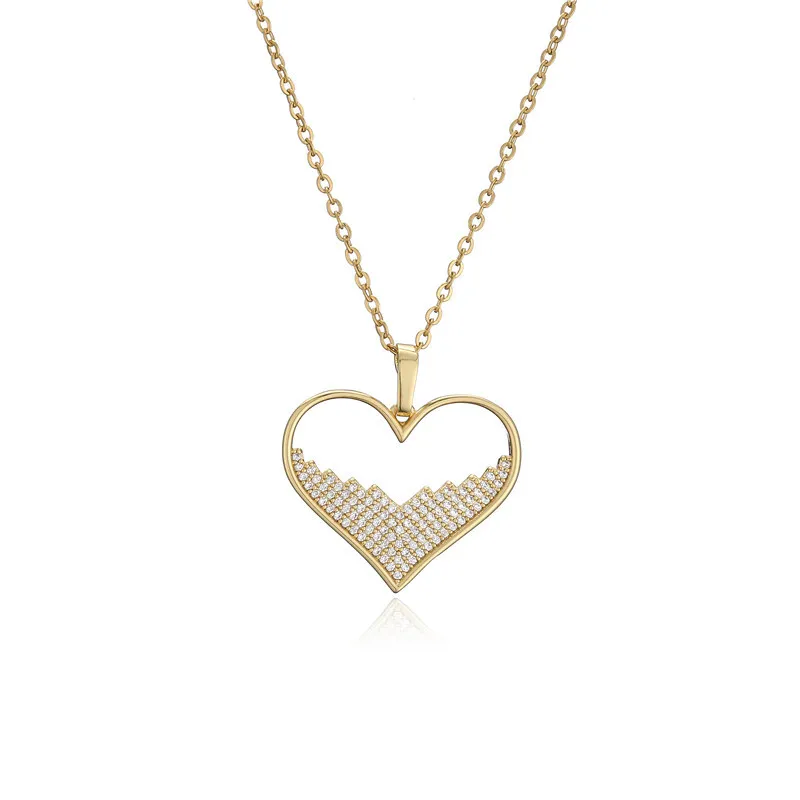 New Product VENUS Micro-inlaid Color Zirconium Love Pendant Necklace Women Fashion Simple Jewelry Wholesal_voghion.com