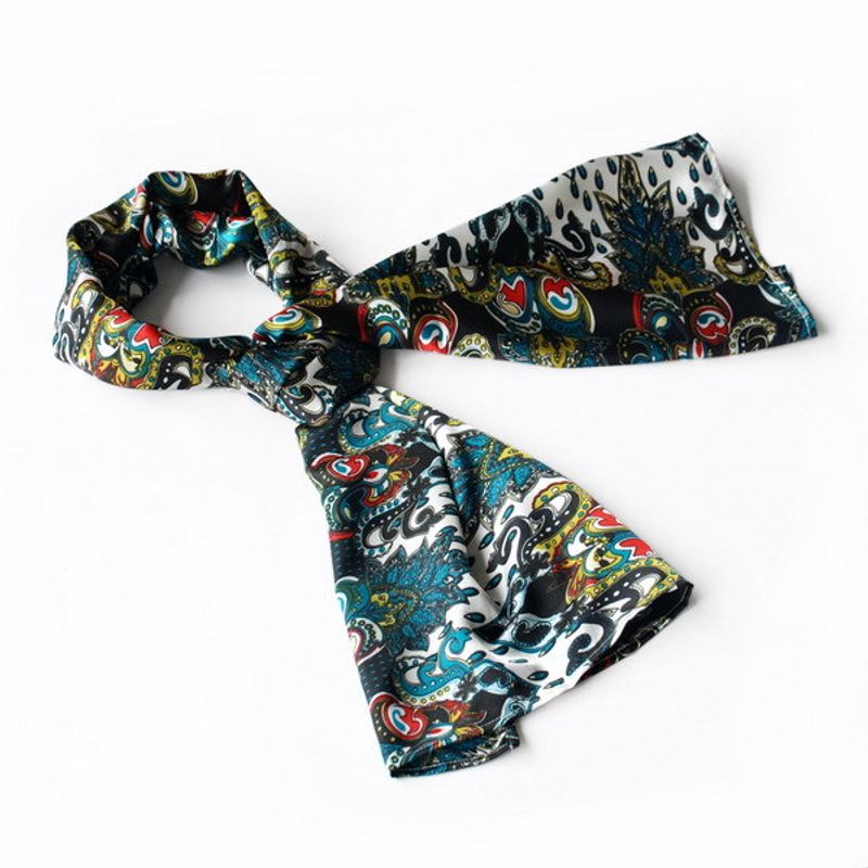 Blando Sea Green Distinctive Stylish Paisley Pattern Fashion Soft Natural Silky Scarf/Wrap/Shawl(Large)_voghion.com