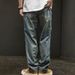 Jeans strappati in versione coreana da uomo, pantaloni casual retrò autunnali, pantaloni larghi e dritti da strada_voghion.com