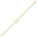 10k Yellow Gold Double Rolo Chain Anklet with an Open Heart Station_voghion.com
