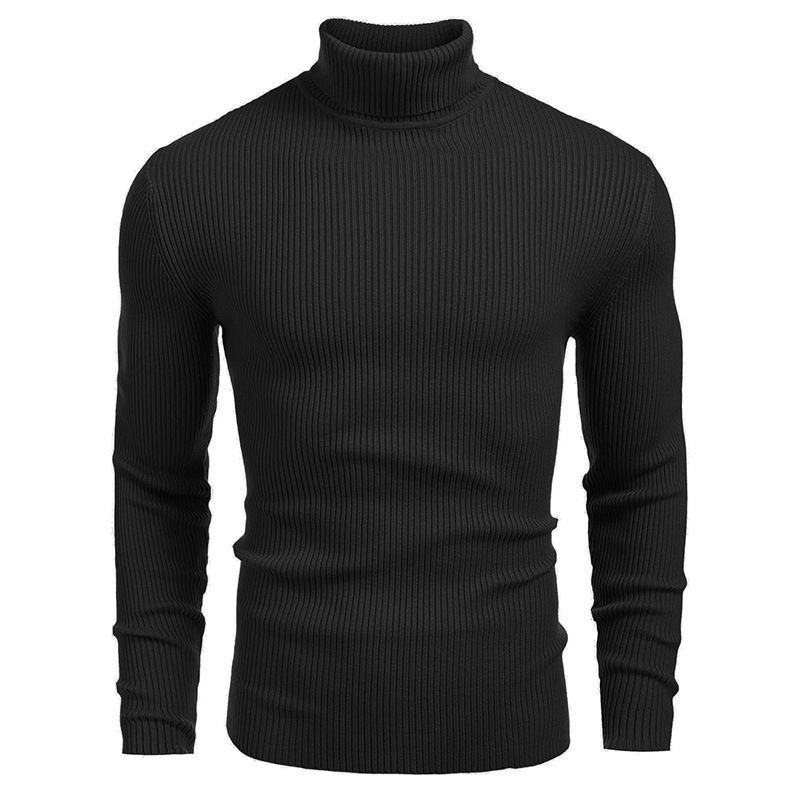 Roupas masculinas Malhas masculinas Suéter masculino de gola alta outono/inverno Pulôver de manga comprida_voghion.com