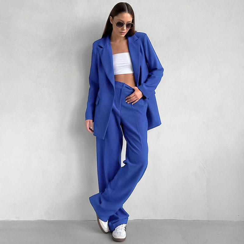 Tailleur pantalone cappotto da donna tinta unita_voghion.com