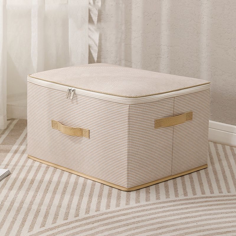 Printed Non Woven Striped Storage Foldable Portable Storage Box Large Capacity Clothes Box Insect Proof And Moisture Proof_voghion.com