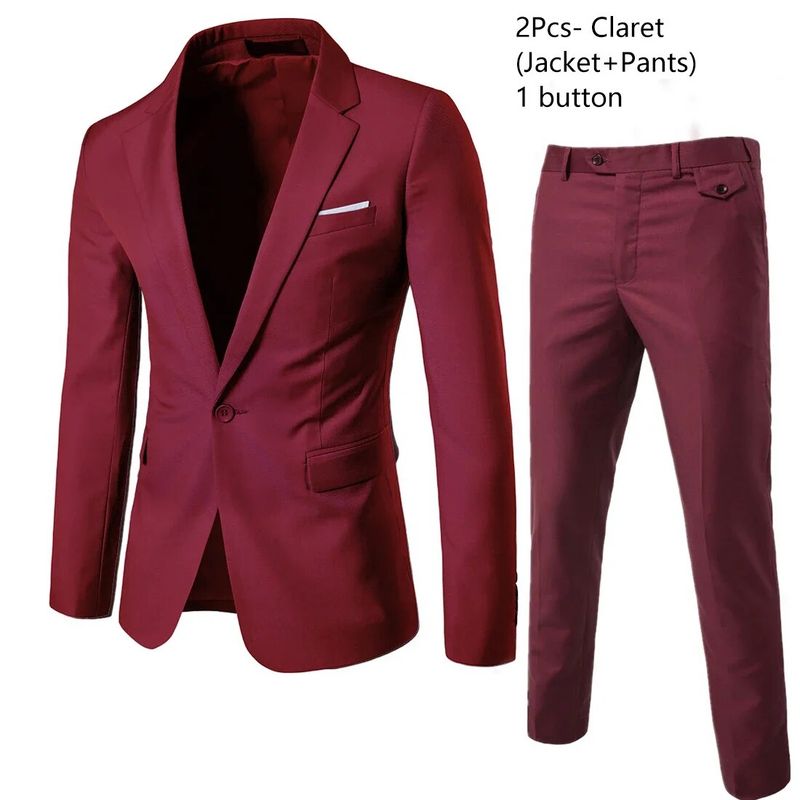 Mannen Blazers 3 Stuks Sets Bruiloft 2 Pakken Elegante Jassen Formele Zakelijke Volledige Vest Broek Jassen Klassieke Gratis Verzending_voghion.com