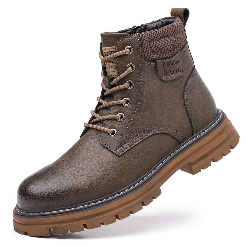 boots, High Top Boots, Men's Workwear Boots, Retro Motorcycle Boots, British Style Oxford Polished Sole_voghion.com