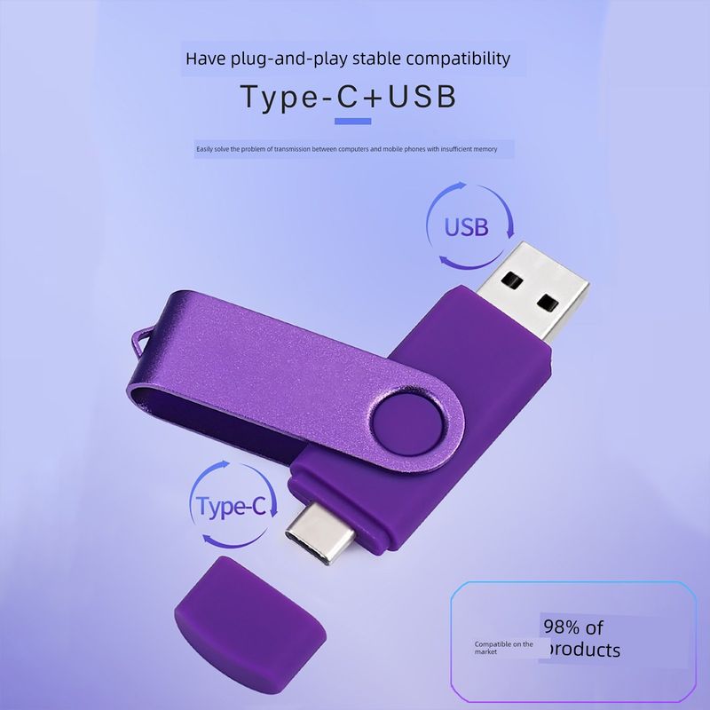 Tipo C Interface Dupla Móvel U-Disk 64 G128g para Telefone e Computador U Disk Grande Capacidade de Armazenamento Transmissão de Alta Velocidade_voghion.com