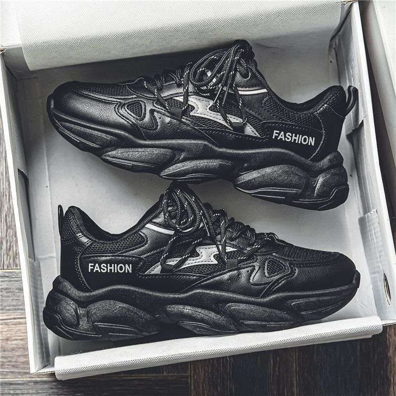 2025 Men's New Summer Breathable Mesh Shoes, Student Running, Sports, Thick Bottom, Height, Compact_voghion.com