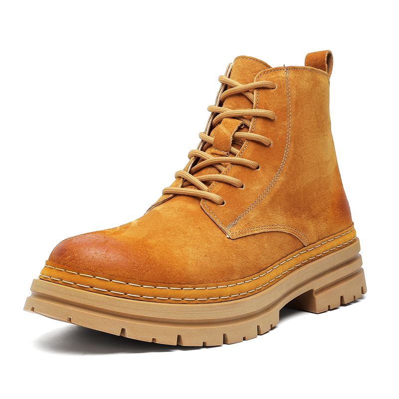 Zhongbang Men's Martin Boots Outdoor Rhubarb Boots Tooling Outdoor Men's Boots Leather Light Luxury Leather Boots_voghion.com