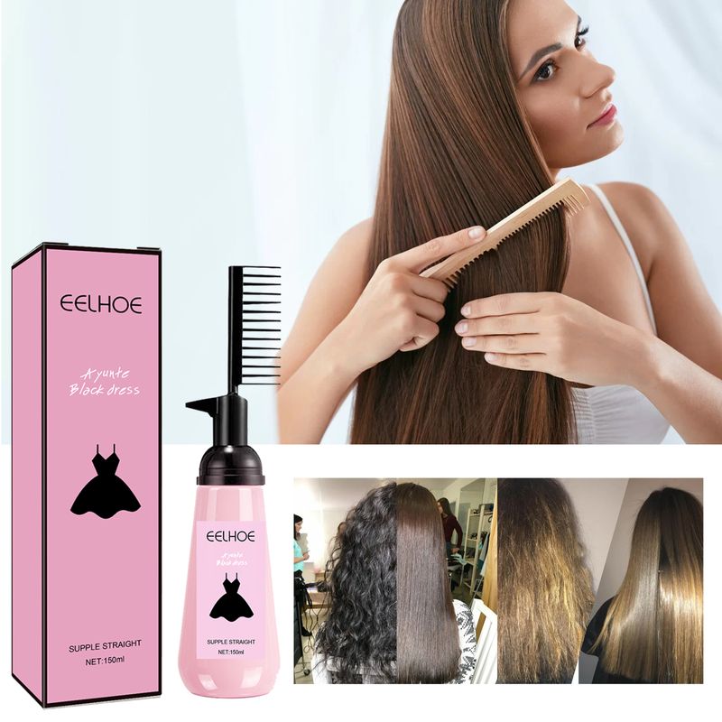 150ml Straightening Hair Care Cream With Hair Comb Straightening Cream For Smooth And Nourishing Hair For Dry Hair_voghion.com
