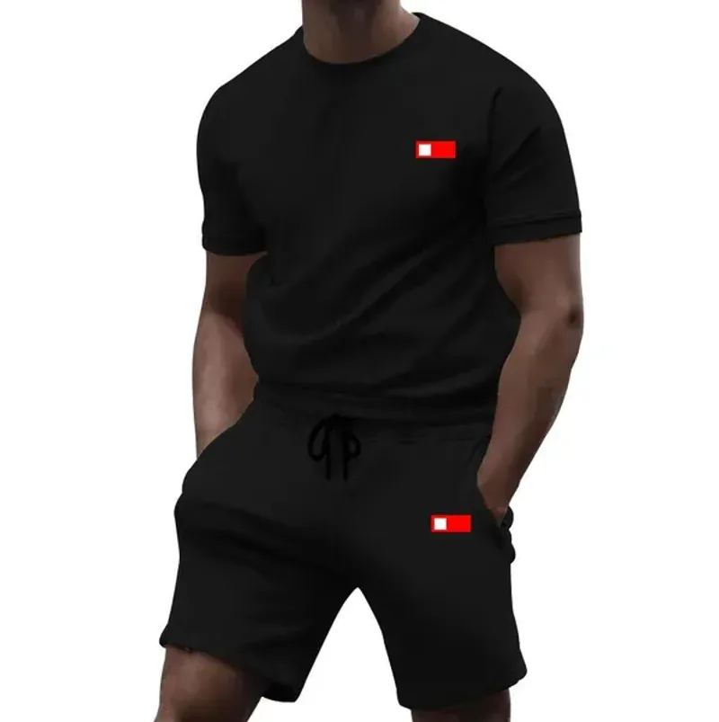 Survêtements de créateurs pour hommes Ensemble d'été pour hommes Sweatsuit Casual T-shirt de couleur unie à manches courtes et shorts Ensembles 2 pièces pour hommes_voghion.com