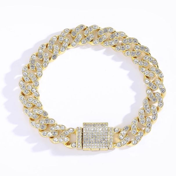 Collana in lega da 12 mm con una sola fila di diamanti, accessorio per uomo, stile hip hop, catena cubana_voghion.com