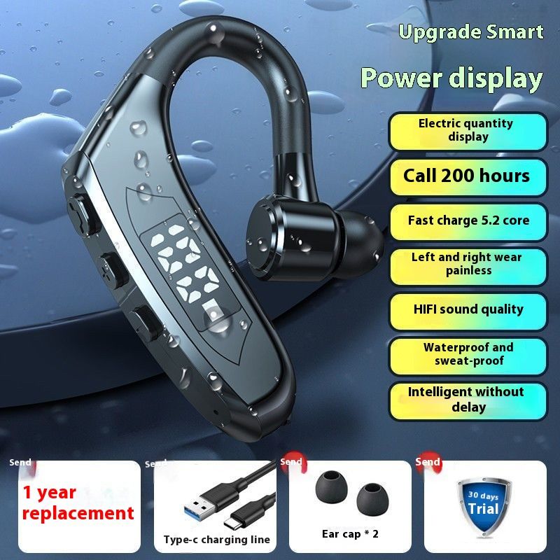 Smart Digital Display New Bluetooth Earphones Wireless Over-Ear Long Battery Life Compatible With_voghion.com