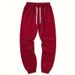Men's Solid Color Fleece Jogger Pants - High Street Casual Sweatpants With Elastic Cuffs For Teens & Adults (Multiple Colors & Sizes)_voghion.com