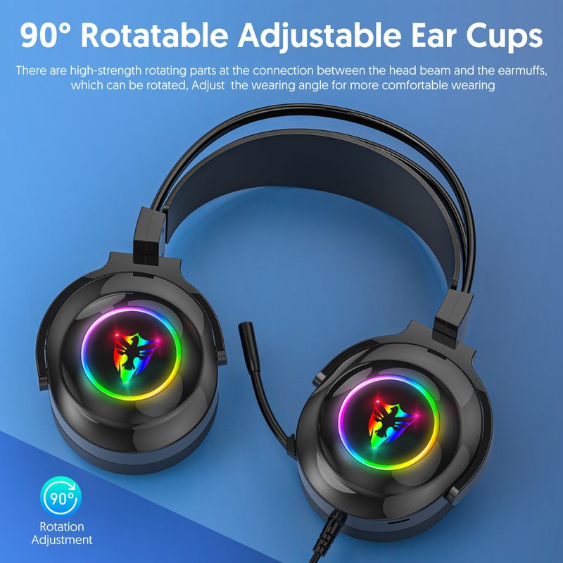 Game chicken eating USB with microphone, RGB lighting 7.1 earphones, headset computer_voghion.com