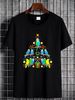 ¡NUEVO! Camiseta con estampado de periquitos, árbol de Navidad y regalo de Navidad. Cómoda y elegante, ideal para el día a día. Diseño gráfico, transpirable, informal y elástico._voghion.com