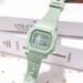 Matcha Green Solid Color Square Watch Student Youth Outdoor Sports Waterproof Multi-function LED Electronic Watch_voghion.com