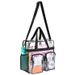 Borsa trasparente multitasche, borsa trasparente portatile per uso esterno, borsa da trasporto con due tasche anteriori esterne, borsa a tracolla, borsa a tracolla_voghion.com