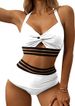 High Waisted Belly Tightening Two-piece With Hollowed Out Bikini Set And Cross Over Swimsuit_voghion.com