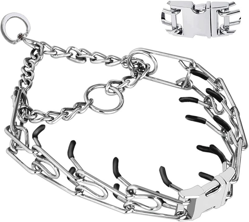 Collier de dressage réglable à griffes pour chiens, avec boucle à dégagement rapide, pour petits, moyens et grands chiens (avec deux maillons supplémentaires)_voghion.com