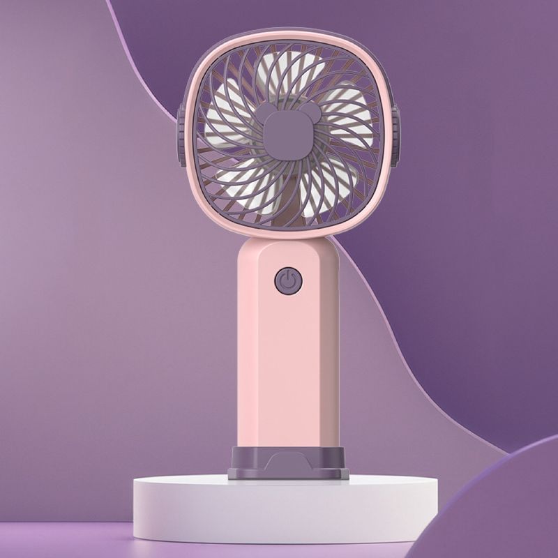 Handheld Portable Mini Multifunctional Fan With Phone Holder Function, Color: Pink Purple with Battery_voghion.com