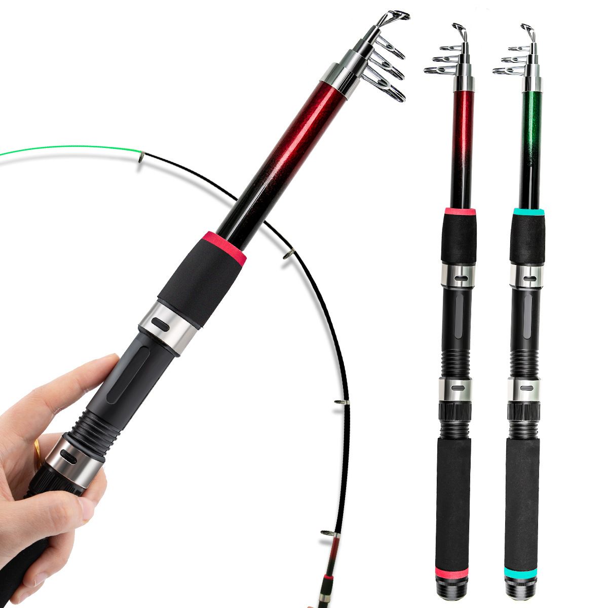 Kinder Köder Angeln Set Tragbare Casting Fiberglas Meer Stange_voghion.com