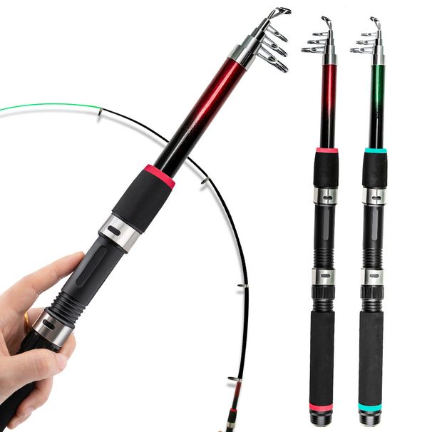 Kinder Köder Angeln Set Tragbare Casting Fiberglas Meer Stange_voghion.com