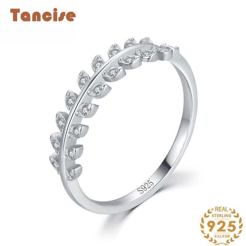 Tancise Anello in argento con zirconi classici Gioielli da donna Promessa di nozze Regalo per feste_voghion.com