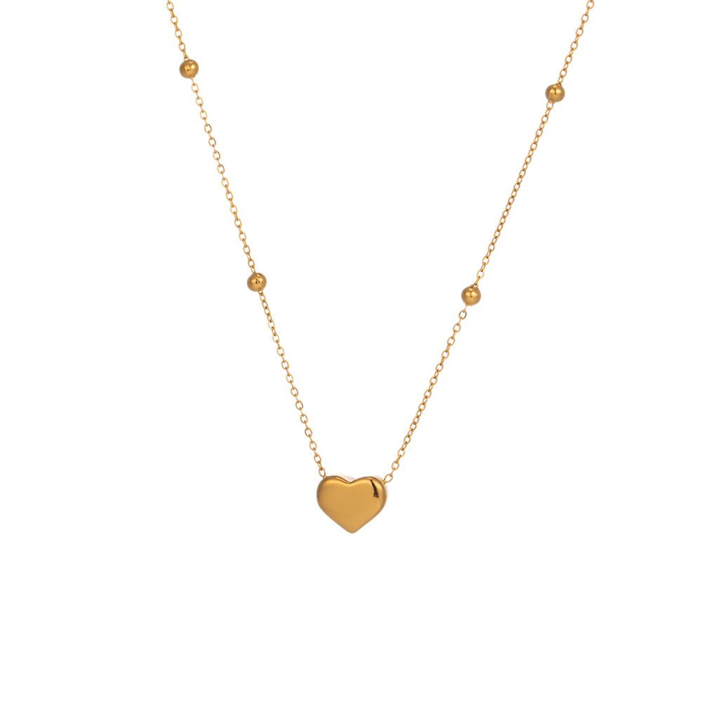 Collar de amor con cuentas redondas, moderno, ligero, de lujo, de estilo nicho, cadena de clavícula sencilla, estilo corto, personalizado y..._voghion.com