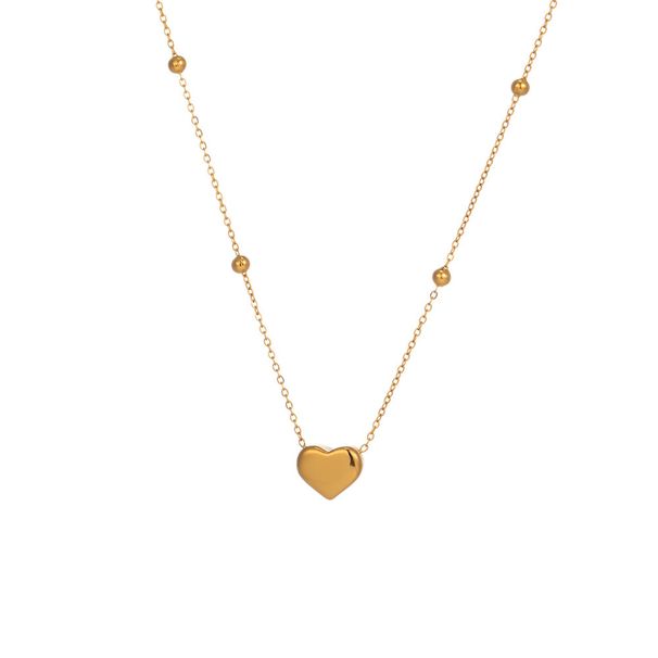 Collar de amor con cuentas redondas, moderno, ligero, de lujo, de estilo nicho, cadena de clavícula sencilla, estilo corto, personalizado y..._voghion.com