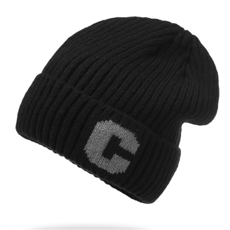 Fleece hat jacquard knitted hat for men and women outdoor cold-proof fleece thickened wool hat cold hat_voghion.com