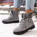 Winterschuhe Schnee Damen mit Fleecefutter Verdickte Baumwolle Kältebeständige warme lange Stiefel_voghion.com