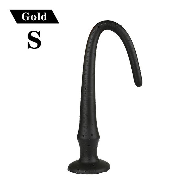 LuvBox AD309 Frusta a serpente in silicone dorato con coda extra lunga, dildo per masturbazione anale, prodotti per adulti_voghion.com