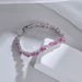 Bracciale da donna in corindone rosso 5 #, versatile, personalizzato, fatto a mano, di alta qualità, con intarsi ellittici in rubino sintetico e dolce._voghion.com