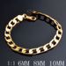Gold-Plated Bracelet Personality Ins Style Men's Plain Figaro Cuban Chain_voghion.com