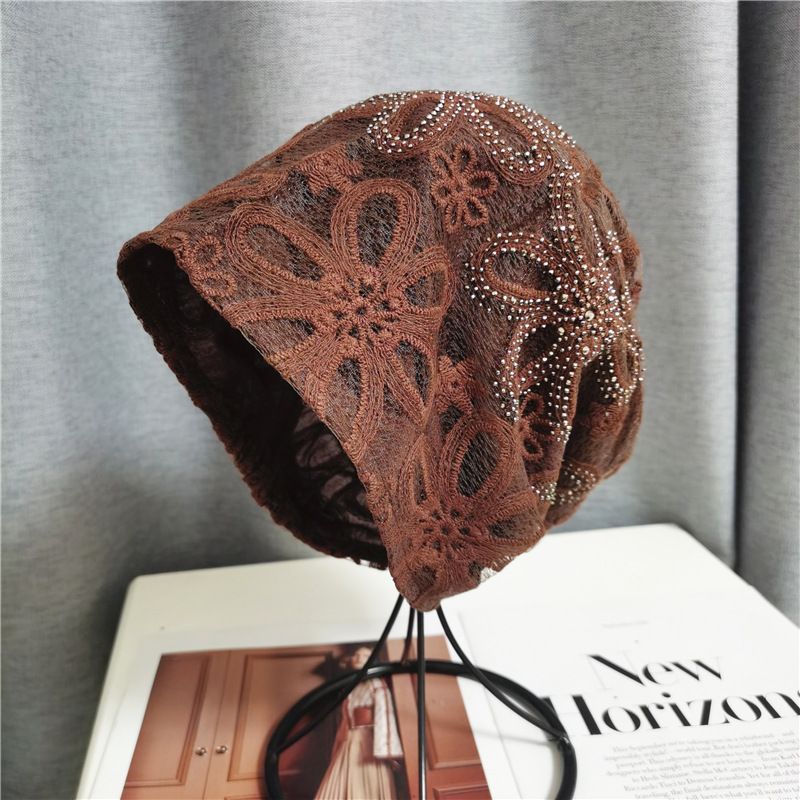 Cappello da luna sottile con gancio per fascia impilabile nuovo autunno, cappello da madre con fiore in rete_voghion.com