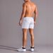 Weiße Sommer-Sportshorts für Herren, einfache und modische, trendige Dreipunkthose für Herren, große, lässige Vierpunkthose_voghion.com
