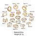 Cross-Border New European And American Alloy Ring 18-Piece Set Creative Personality Geometric Metal Style Stacking Joint_voghion.com