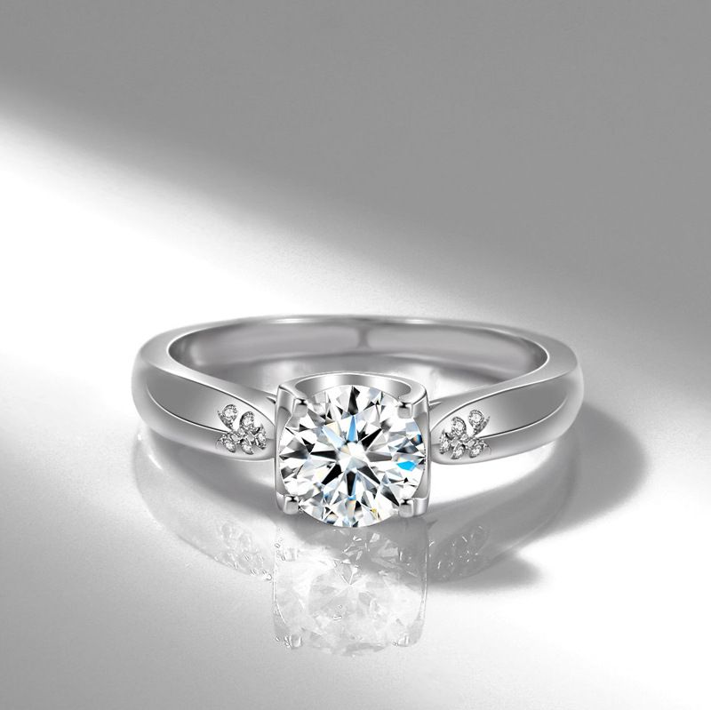 JZ361 Moissanit für Damen, ein Karat, 1,00 ct, Bullenkopf-Diamant, Damen-Ehering, vergoldet, simuliert_voghion.com