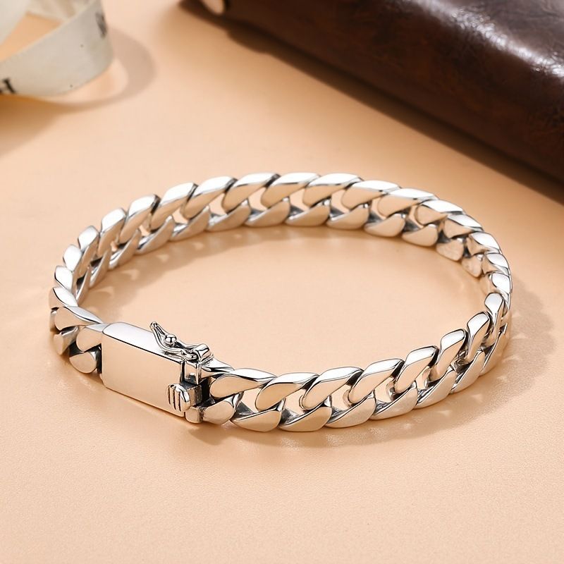 Bracciale in metallo da uomo con catena cubana di Miami, di alta qualità, alla moda e alla moda, con perline classiche da banchetto, all'ingrosso._voghion.com
