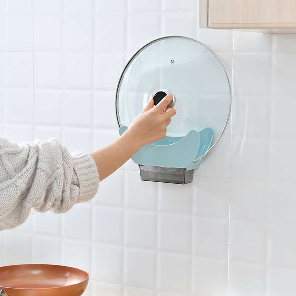 2 pezzi Supporto per coperchio di pentola Supporto da parete per padelle Portacoperchi per pentole Organizzatore da cucina Portaoggetti da cucina in plastica con lavello di scarico_voghion.com