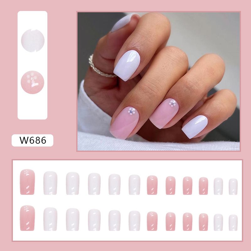 Künstliche Nägel Mittellang Pure Desire Pink Glitzerndes Puder Nail Art Sweet Girl Leichtes Luxus-Nagelstück_voghion.com